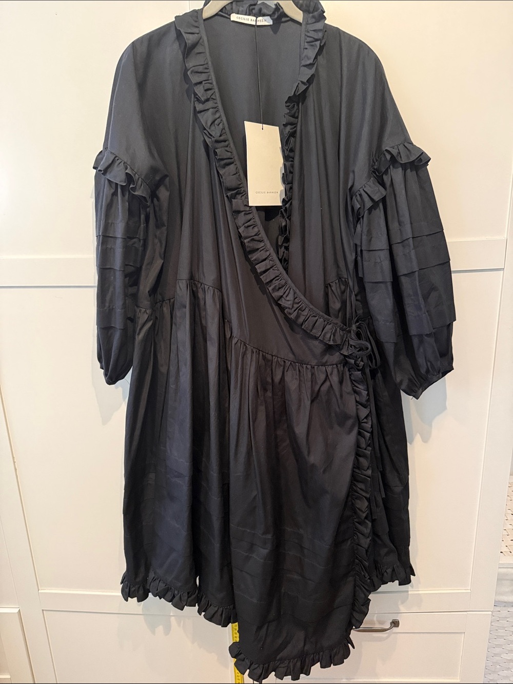 Cecilie Behsen - Ruffled Wrap Dress in Black